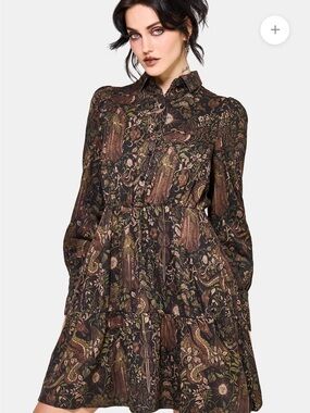 Disturbia Black Floral Tiered Mini Dress